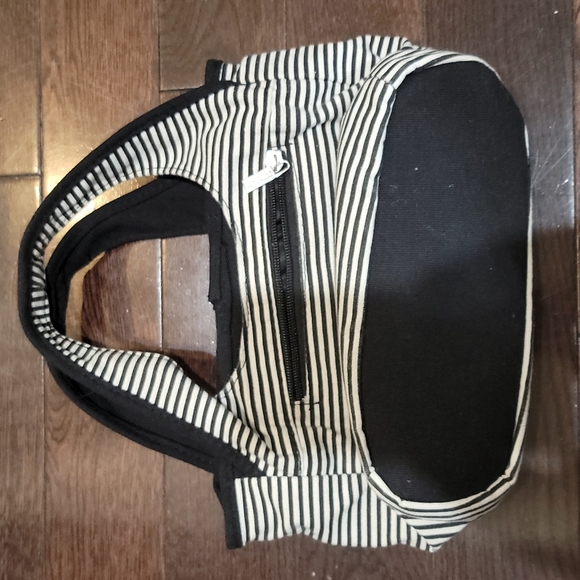 Comely Paris Cat Black and White Striped Bag Purse - Picture 2 of 3